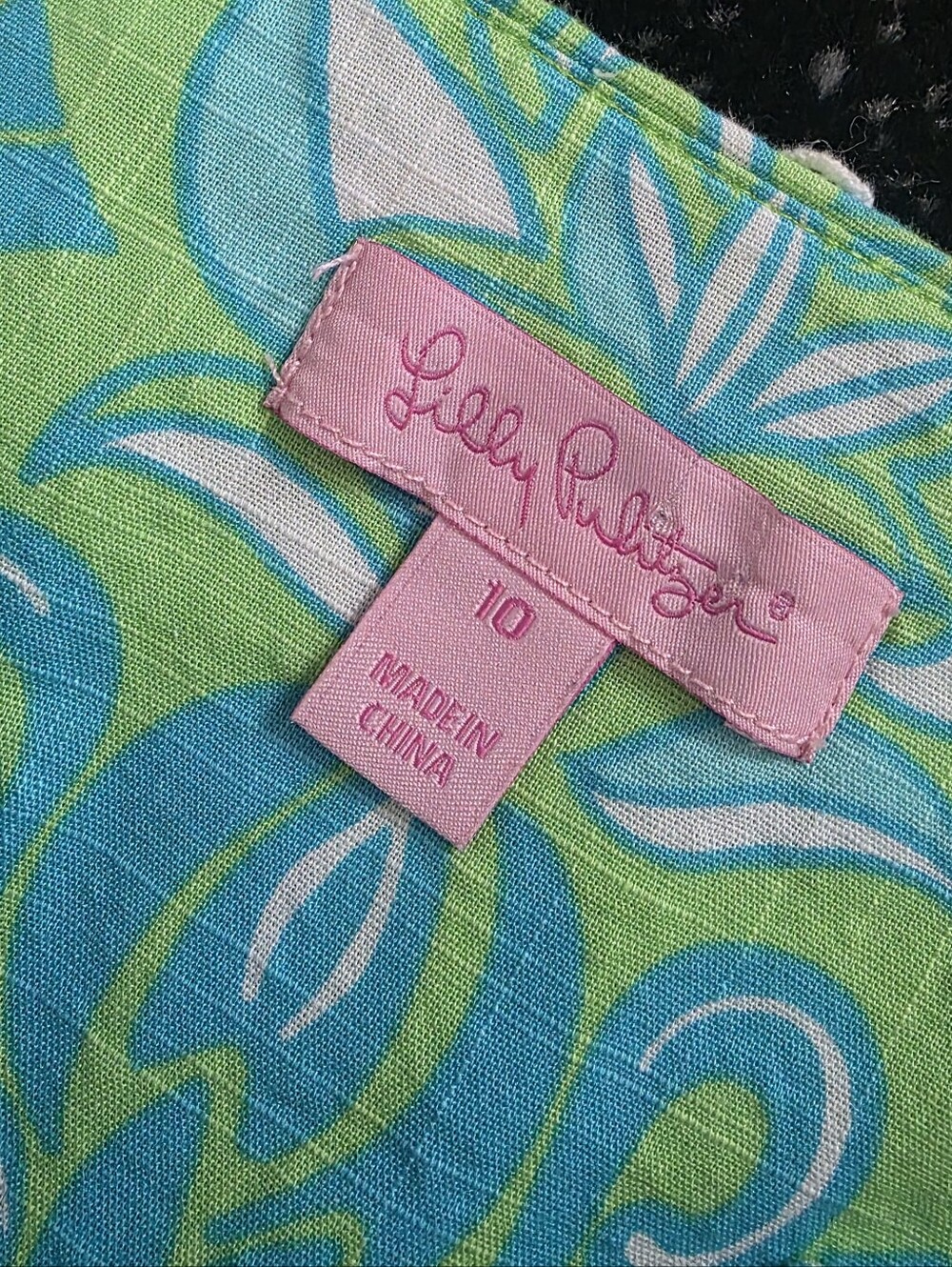 Lilly Pulitzer Krysta Tunic Dress Green Blue Tropical Print Size 10 - Picture 5 of 9